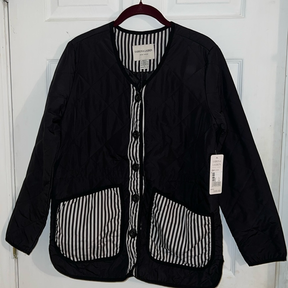 Sabrina Lauren Black White Dressy Jacket S